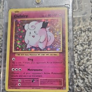 Clefairy Pokémon Card with Holographic Design